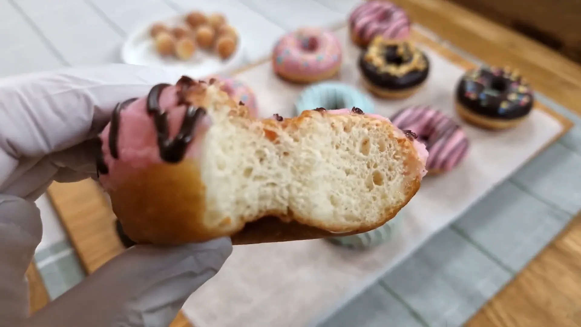 Freshly made donuts on a plate